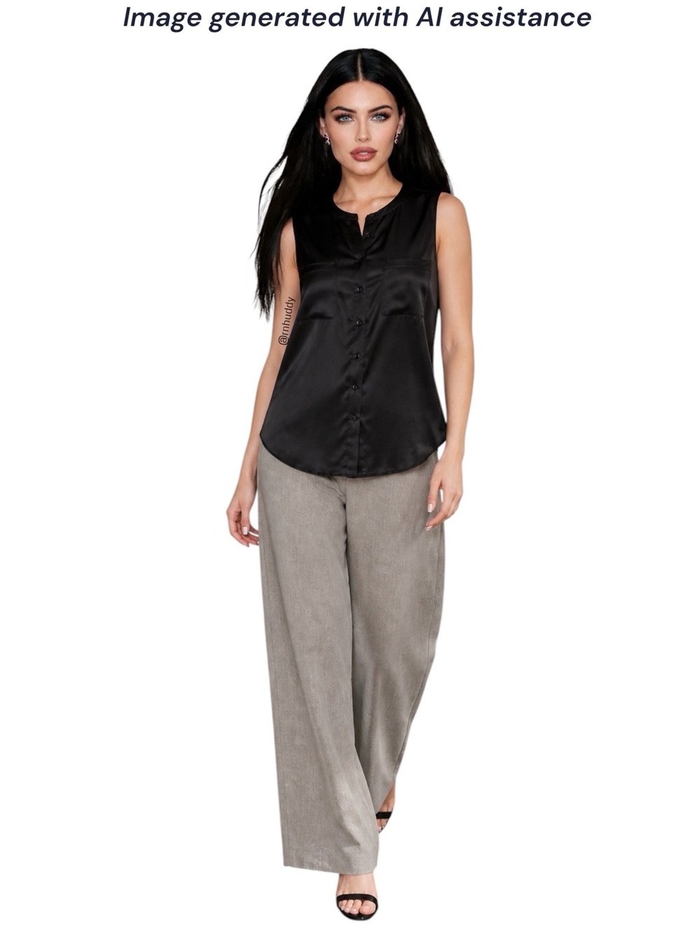 NWT Natori S tan 55% linen pull on wide leg trousers